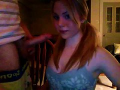 My Sexy Blonde Teen Girlfriend Giving Me Blowjob On The Webcam